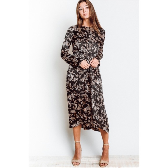 Vince Eden Branch 100% Silk Twist Drape Dress XS - Picture 2 of 11